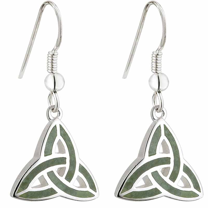 celtic earrings - connemara marble trinity knot earrings
