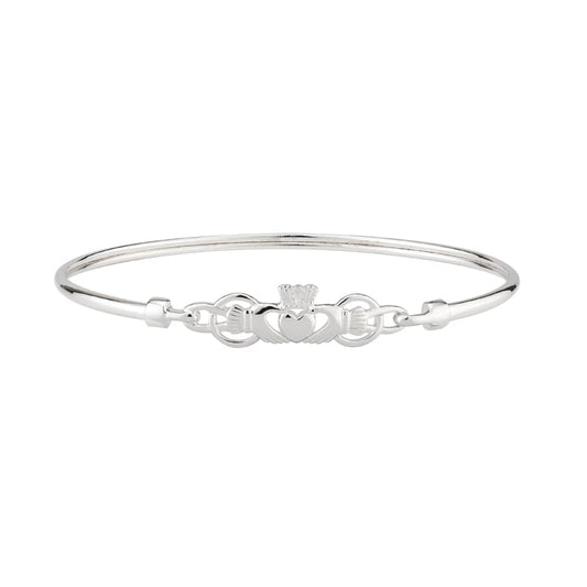 Claddagh Bangle - Sterling Silver Classic Claddagh Bangle