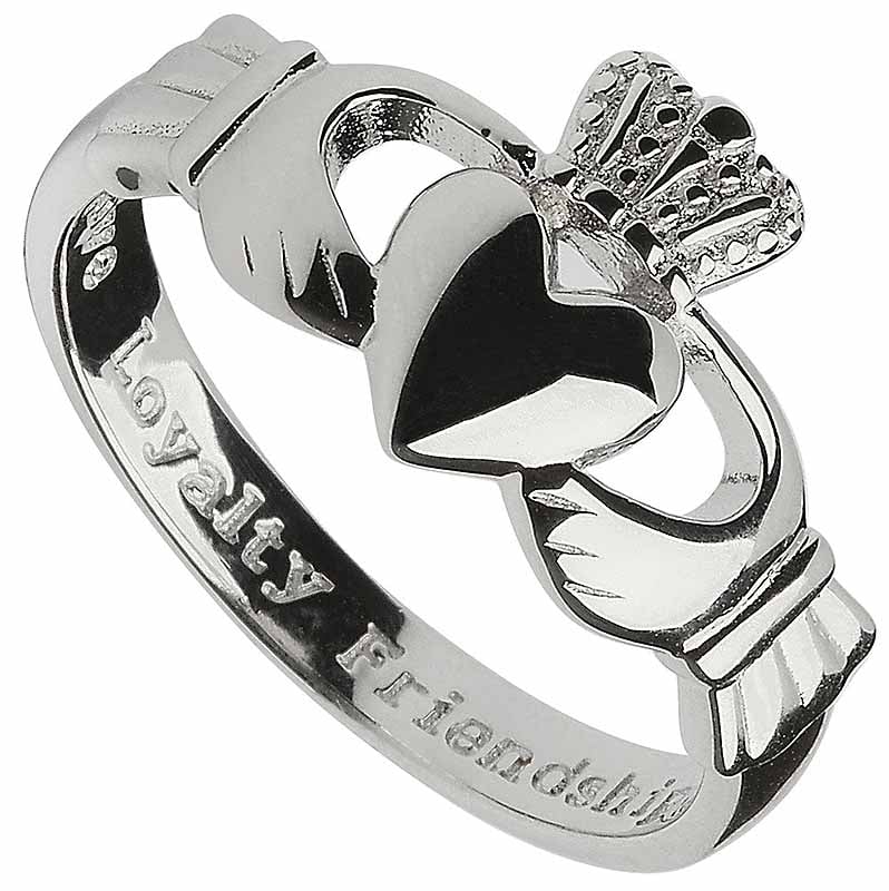 claddagh ring - men's sterling silver "love, loyalty, friendship" claddagh comfort