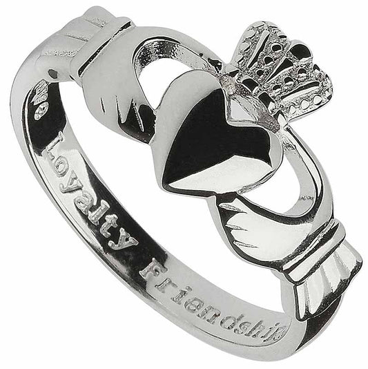 Claddagh Ring - Men's Sterling Silver "Love, Loyalty, Friendship" Claddagh Comfort