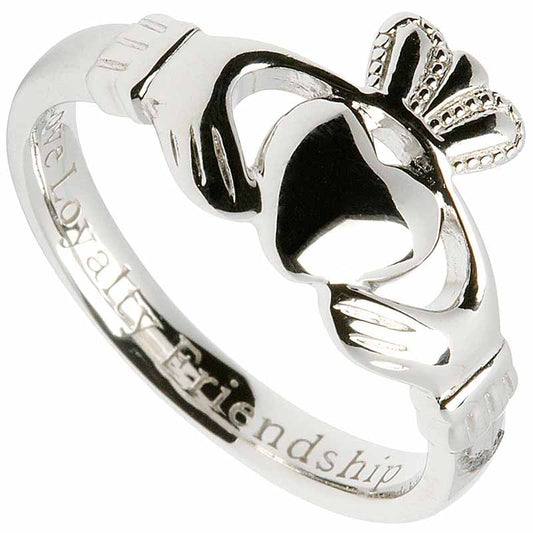 Claddagh Ring - Ladies Sterling Silver "Love, Loyalty, Friendship" Claddagh Comfort