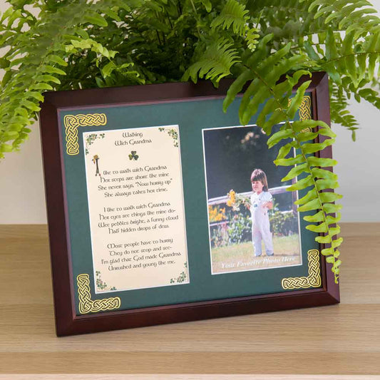 Personalized Walking with Grandma Photo Verse Framed Print