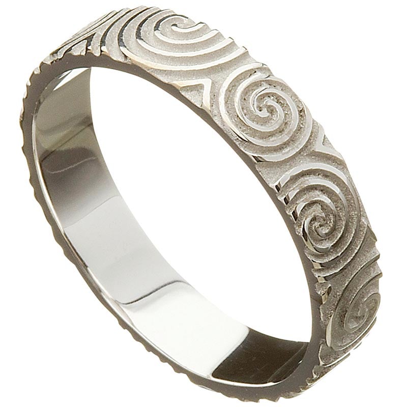 irish wedding ring - celtic spirals newgrange mens wedding band