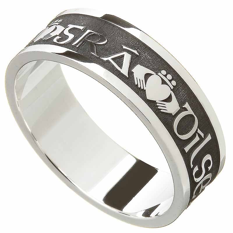 claddagh ring - men's gra dilseacht cairdeas 'love, loyalty, friendship' irish wedding ring