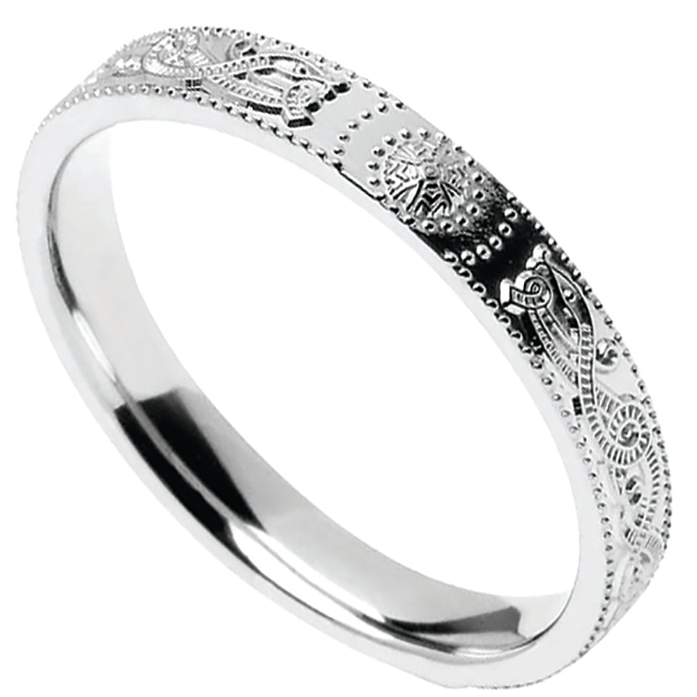 celtic ring - narrow celtic warrior shield wedding ring