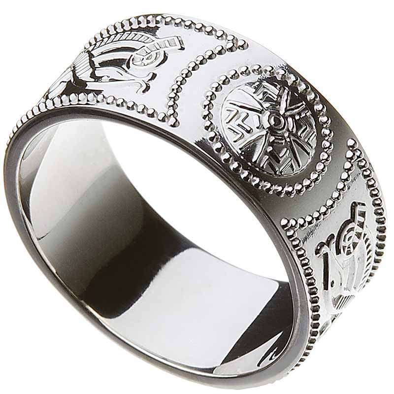 sale | celtic ring - men's celtic warrior shield wedding ring - extra wide