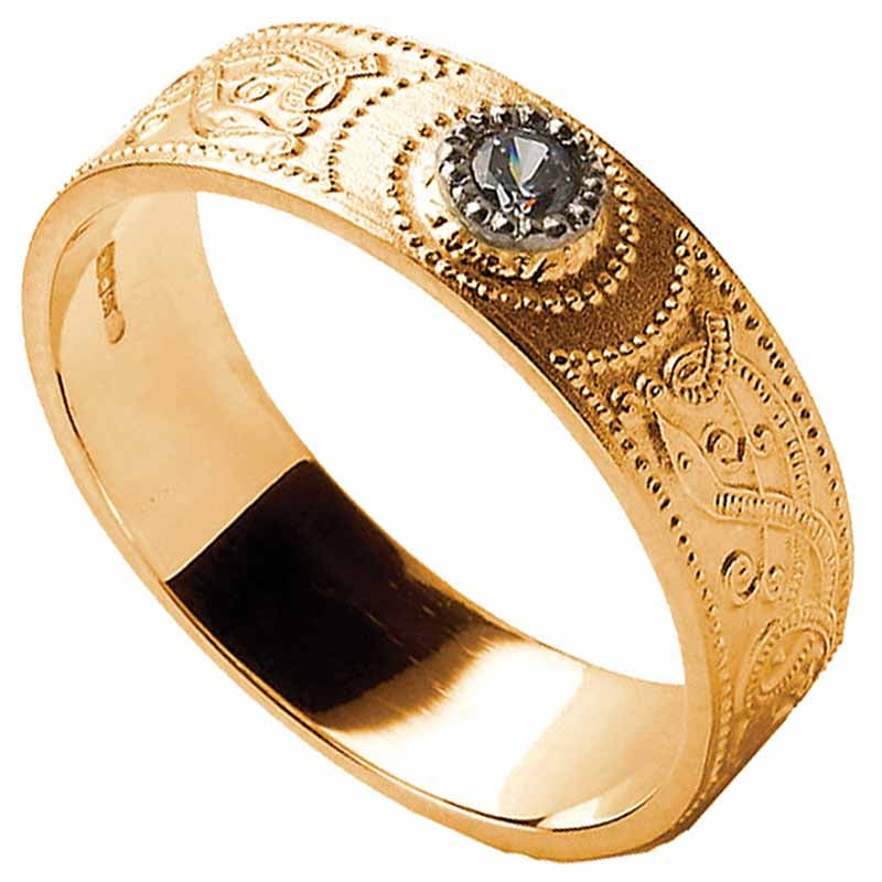 celtic ring - men's warrior shield wedding ring diamond