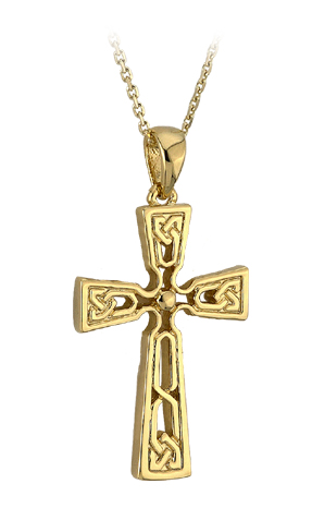Product image for Celtic Pendant - 14k Yellow Gold Cross Pendant with Chain