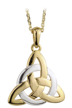 pendant trinity knot 14k tone fancy celtic irishshop chain gold