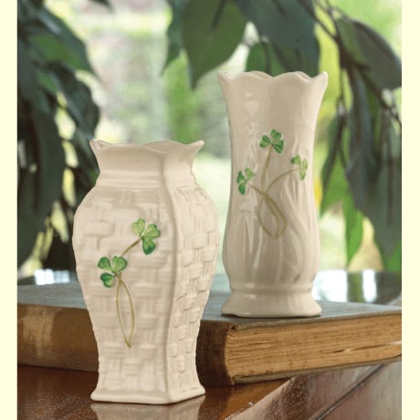 Product image for Belleek Vase - Shamrock Mini (set of 2)