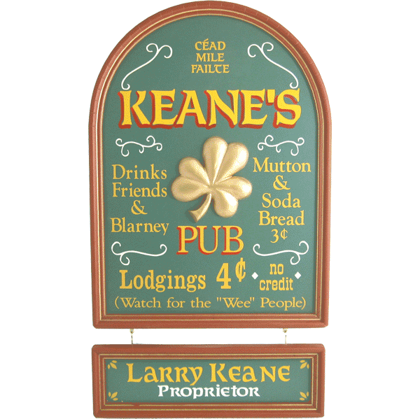 Personalized Irish Pub Sign at D4S217