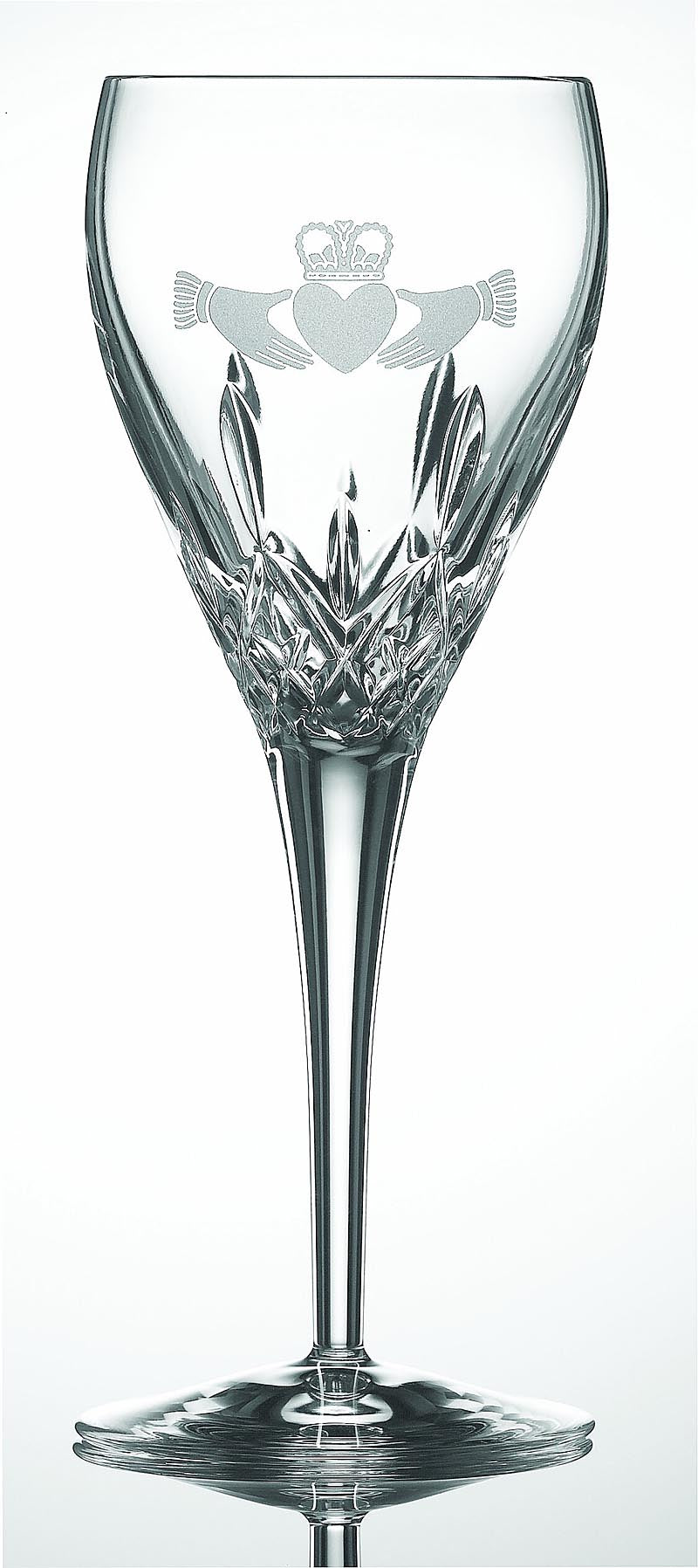 Galway Crystal Claddagh Wine Glass (Pair) at BLK293112A