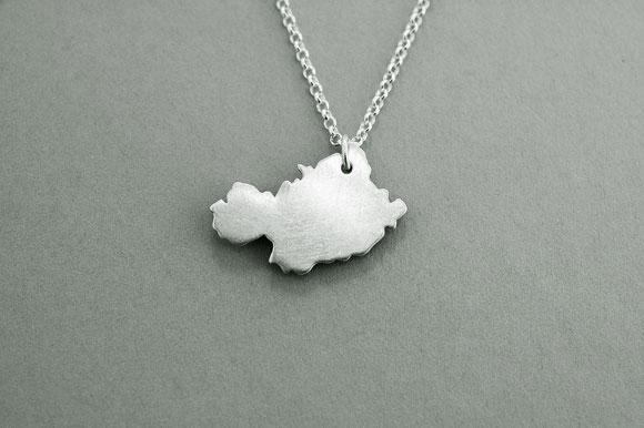 Product image for Irish Necklace - Sterling Silver Counties of Ireland Pendant with Chain