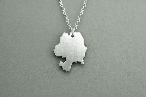 Product image for Irish Necklace - Sterling Silver Counties of Ireland Pendant with Chain