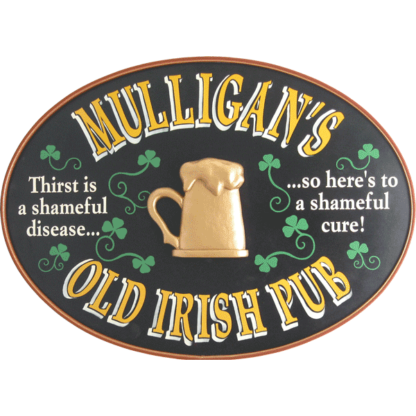 Personalized Irish Pub Oval Sign at D4S4134