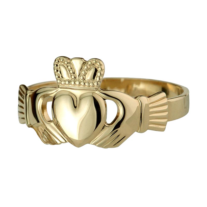 Product image for Claddagh Ring - Maids Sterling 10k Gold Puffed Heart Claddagh