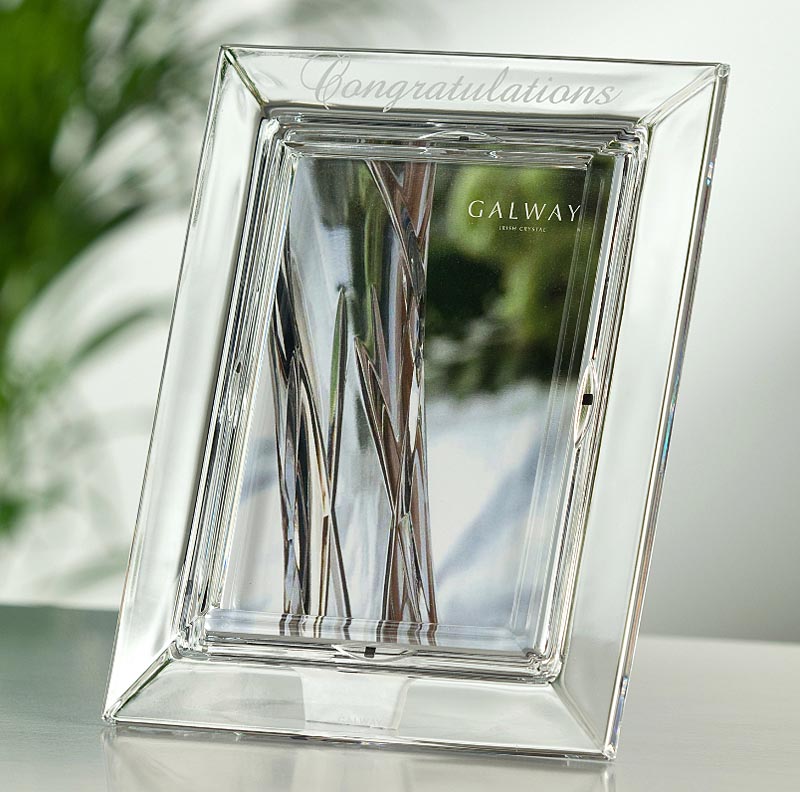 Product image for Galway Crystal Congratulations 5 x 7 Photo Frame