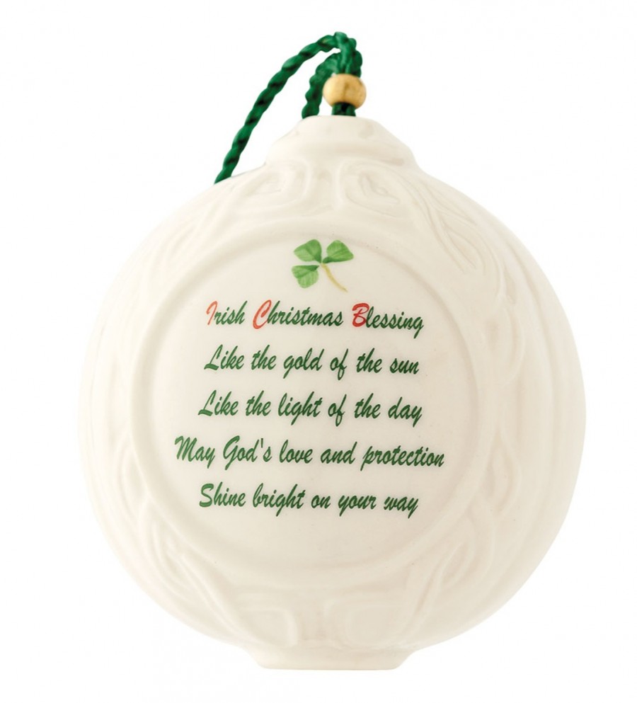 Product image for Irish Christmas - Belleek Christmas Verse Ball Ornament