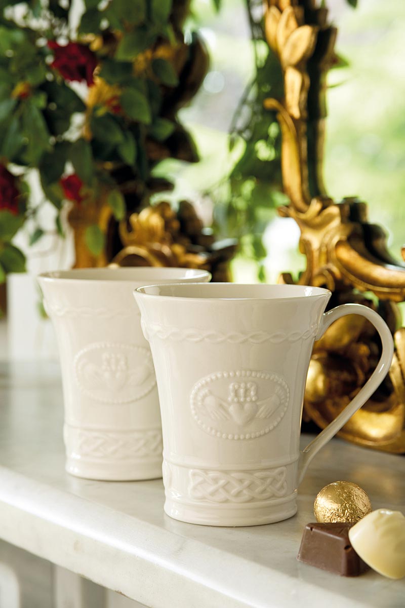 Product image for Belleek Claddagh Mugs - Set of 2