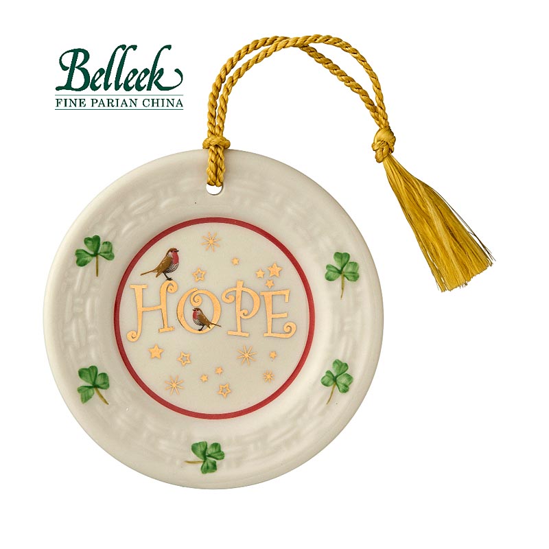 Product image for Irish Christmas - Belleek Hope Plate Ornament