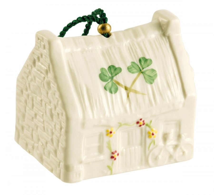 Irish Christmas Belleek Claddagh Cottage Annual Ornament at