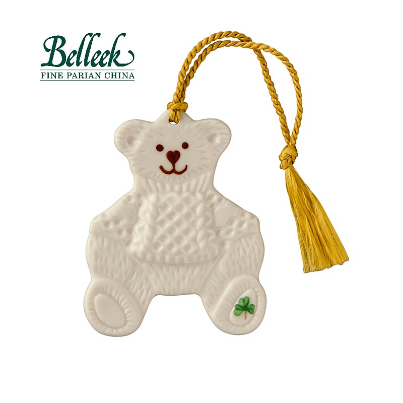 Product image for Irish Christmas - Belleek Teddy Bear Ornament