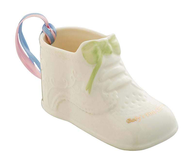 Irish Christmas Belleek Baby's First Christmas Ornament at BLK4423