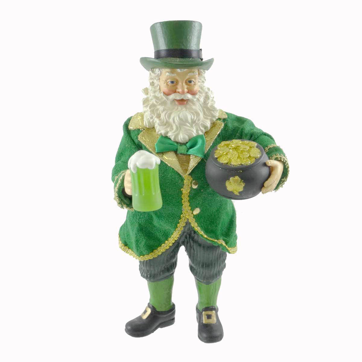 Irish Christmas Something Cold Something Gold Santa Figurine at