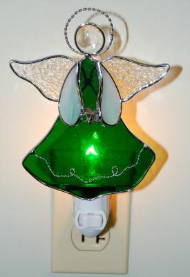 Product image for Stained Glass Shamrock Angel Nightlight