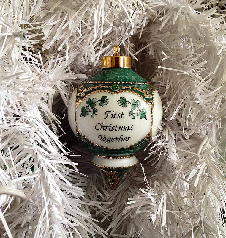 Product image for Irish Christmas Ornament - First Christmas Together with Shamrocks Ornament