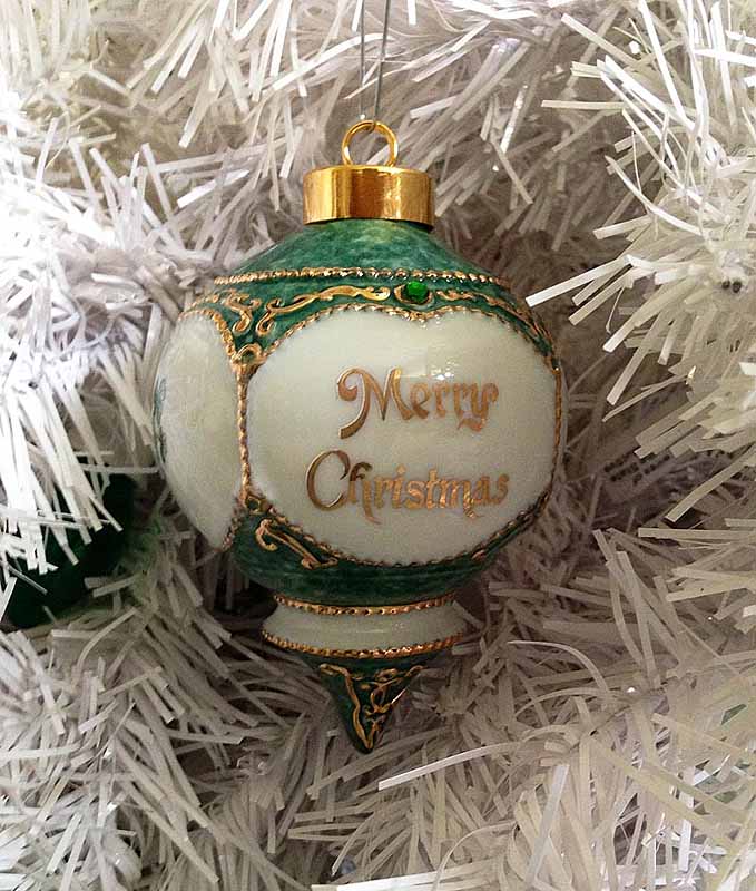 Product image for Irish Christmas Ornament - Merry Christmas with Shamrocks Ornament