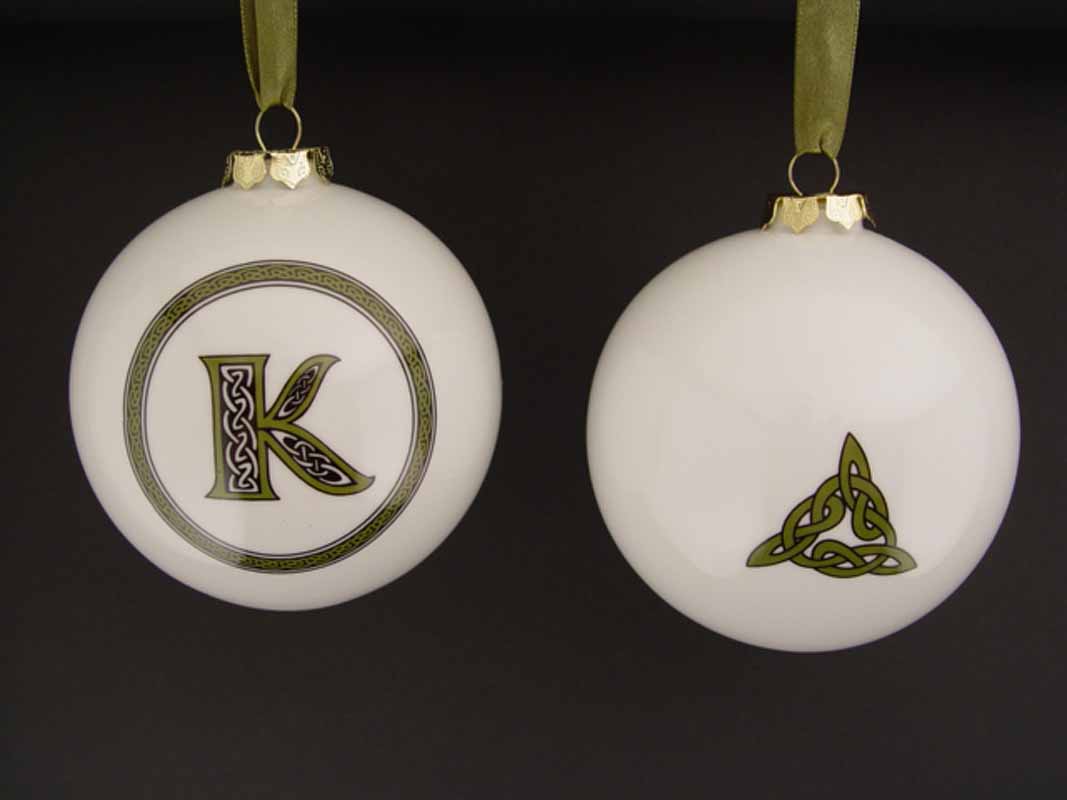 Product image for Irish Ornament - Letter Ball Ornaments