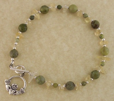 Product image for Claddagh Bracelet - Connemara Marble Claddagh Bracelet
