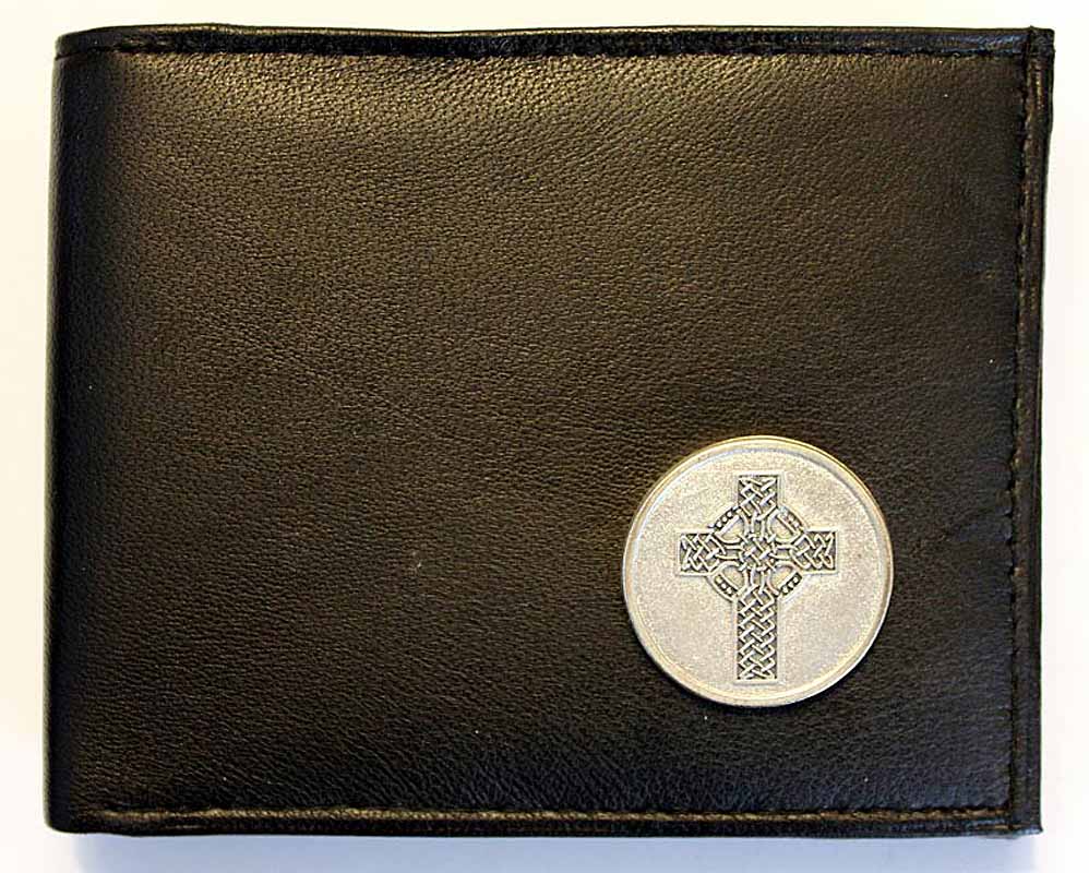 Product image for Irish Wallet - Leather Celtic Knotwork Cross Wallet