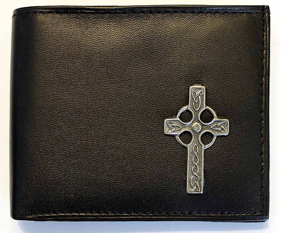 Product image for Irish Wallet - Celtic Cross Leather Wallet