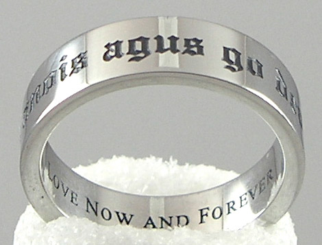 Product image for Irish Rings - Stainless Steel 'Love Now and Forever' Ring