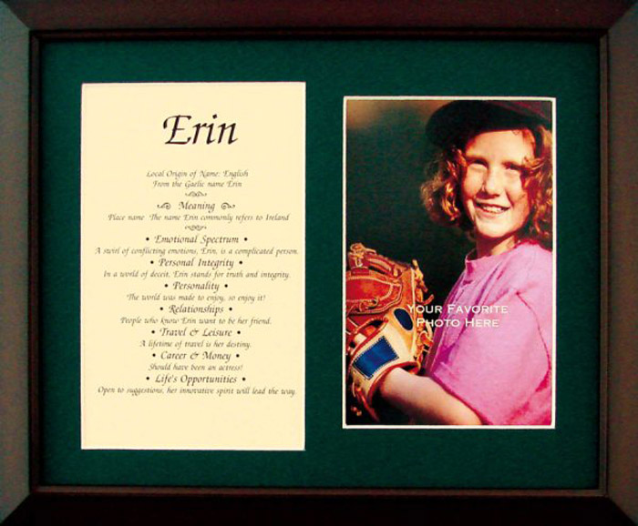 Product image for Personalized 8 x 10 First Name with Photo Matted & Framed Print - Green
