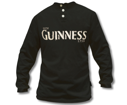 Product image for Guinness Henley Long Sleeve Shirt
