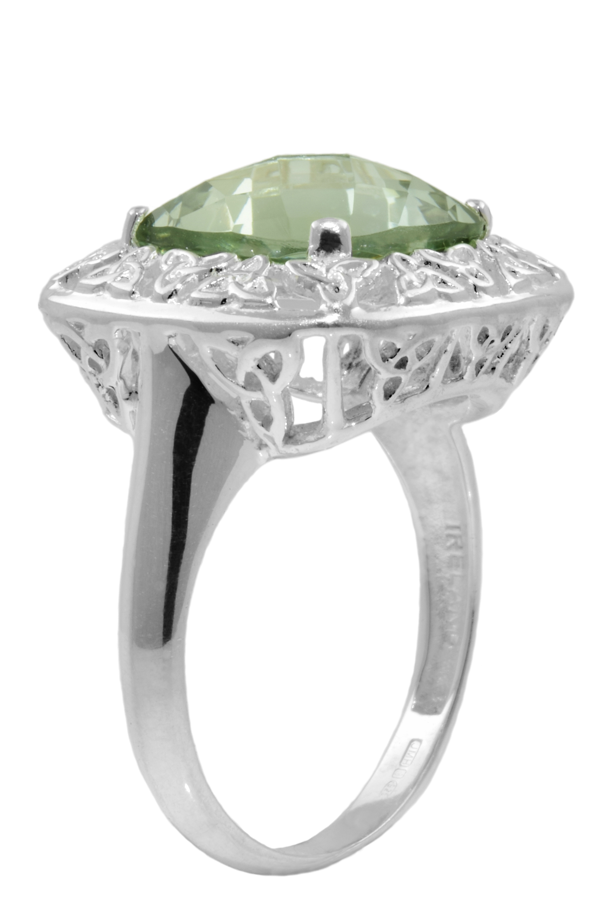 Product image for Trinity Knot Ring - Green Amethyst Filigree Trinity Knot Ring