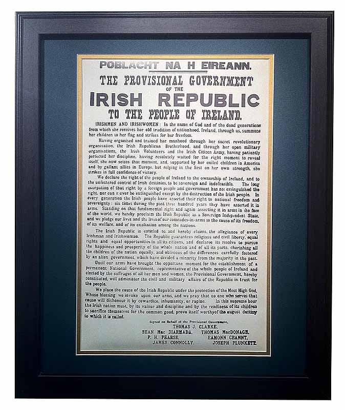 Product image for Irish Proclamation of Independence - Matted and Framed Print