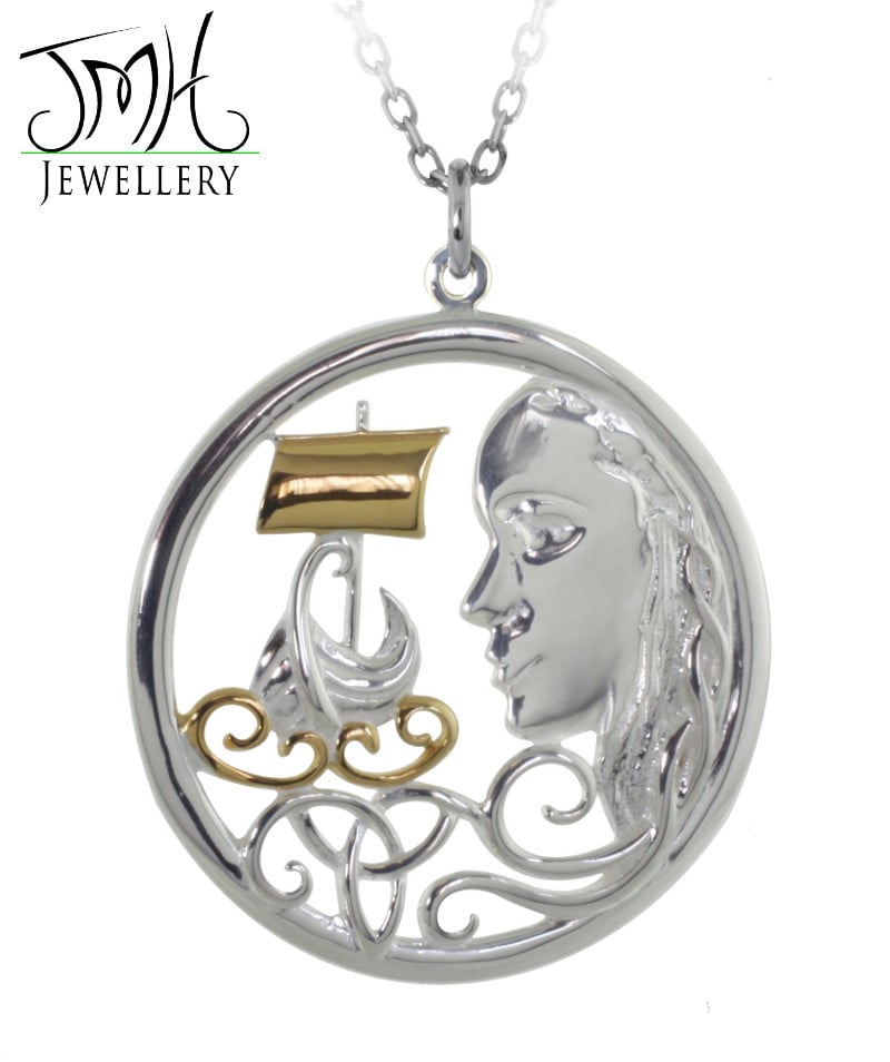 Product image for Irish Necklace - Sterling Silver 'The Pirate Queen' Pendant