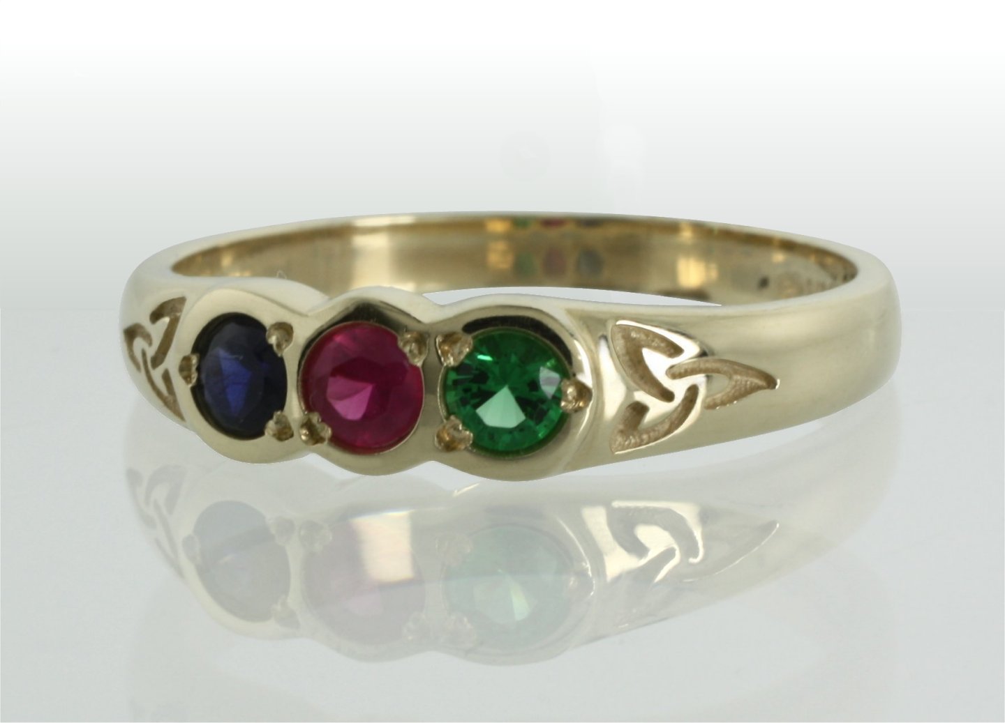 Product image for Family Birthstone Trinity Knot Ring - 3 Stones
