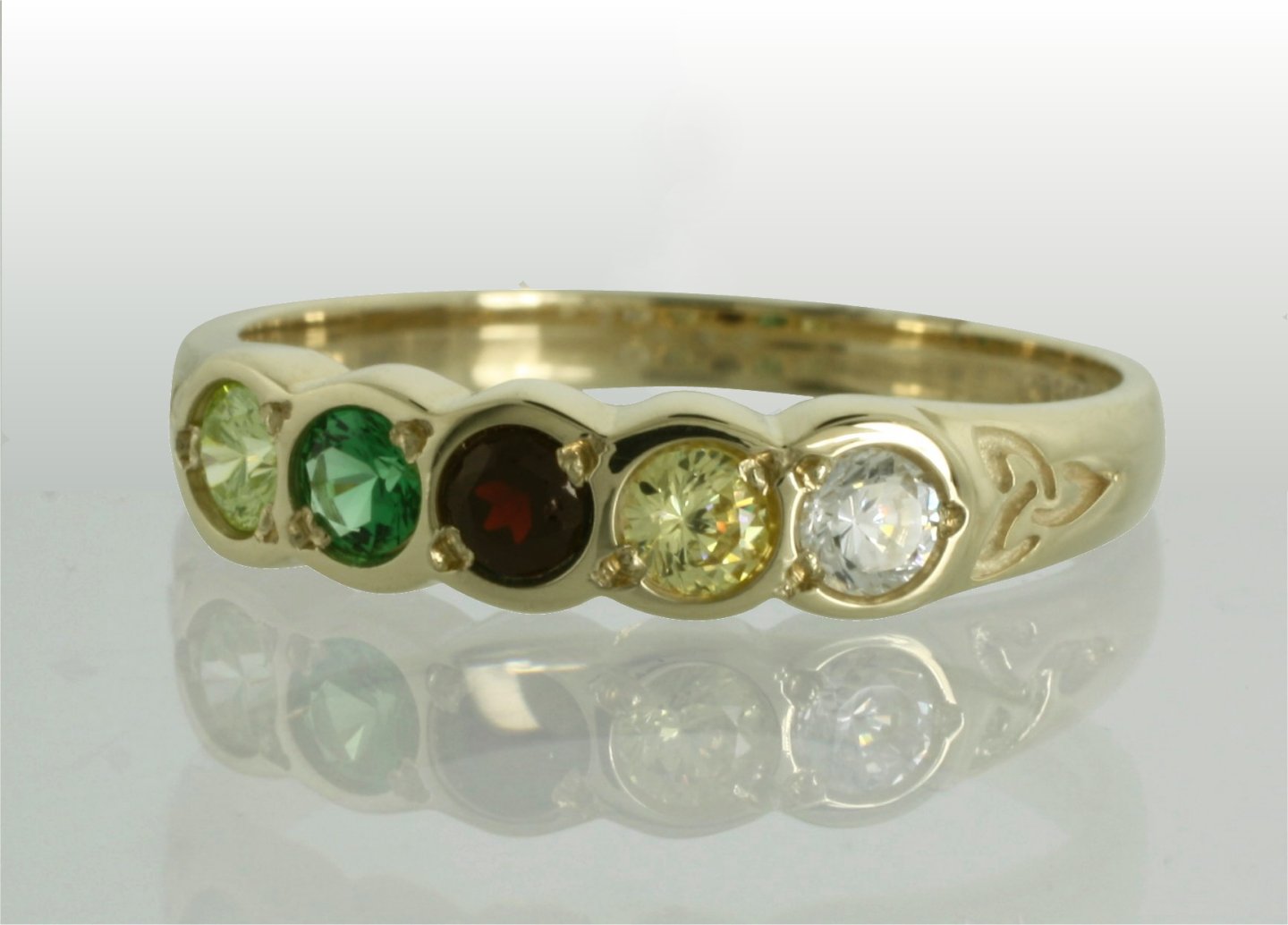 Product image for Family Birthstone Trinity Knot Ring - 5 Stones