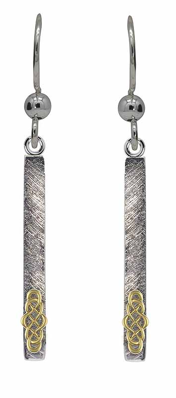 Product image for Celtic Earrings - Sterling Silver Celtic Knot Bar Earrings