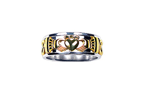 Product image for Claddagh Ring - Ladies Yellow and White Gold Claddagh Celtic Knot Ring