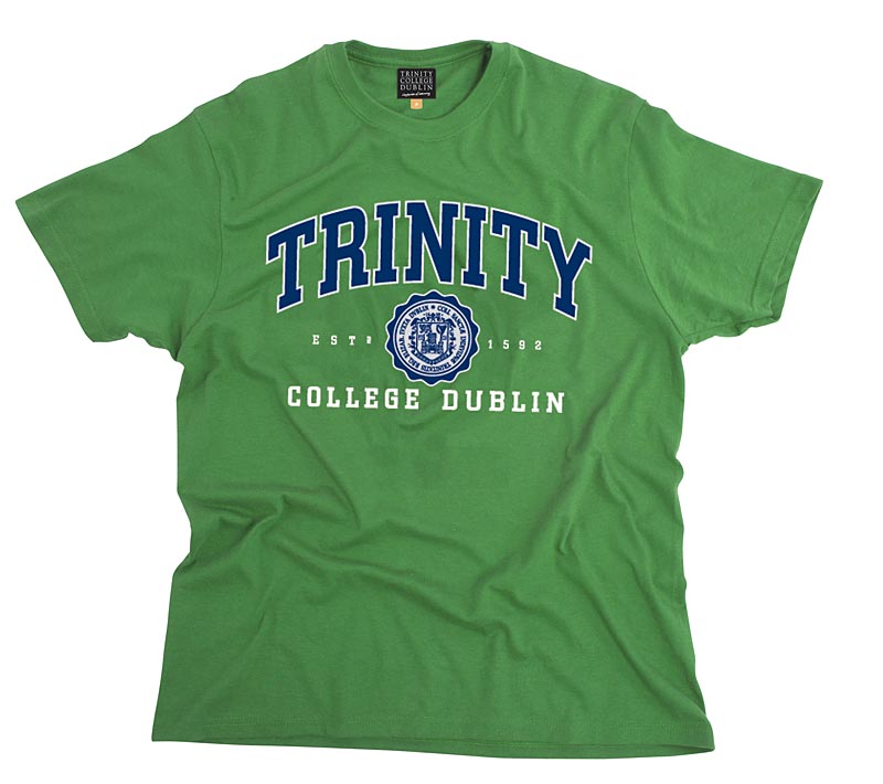 Product image for Irish T-Shirt - Trinity Collegiate Seal T-Shirt - Green