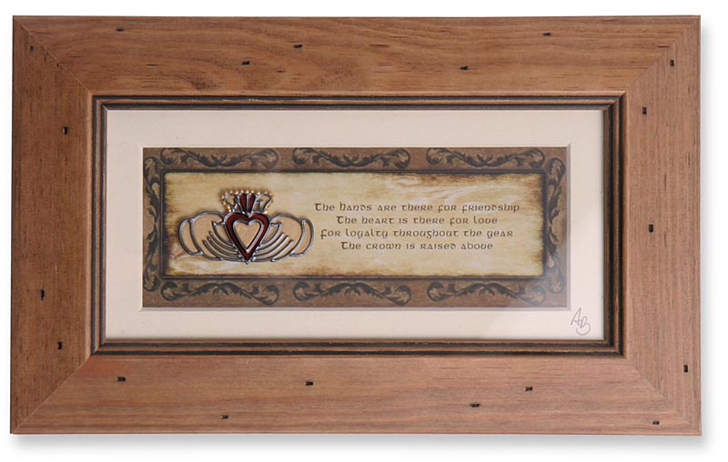 Product image for Claddagh Haindpainted Glass Framed Print