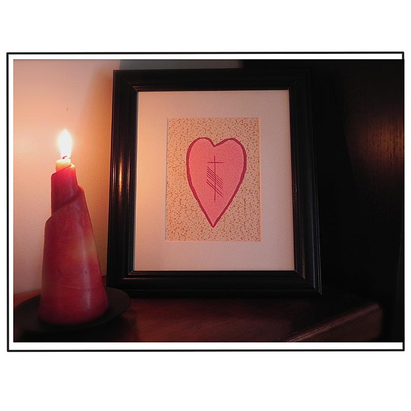 Product image for Ogham 'Love' Heart Framed Print