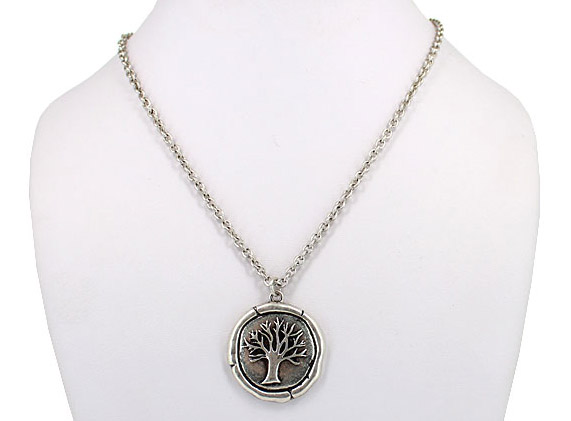 Product image for Celtic Necklace - Tree of Life Necklace - Silvertone