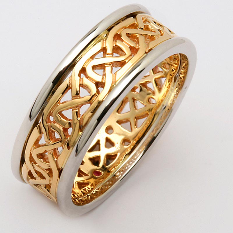 Irish Wedding Ring Ladies Celtic Knot Narrow Pierced